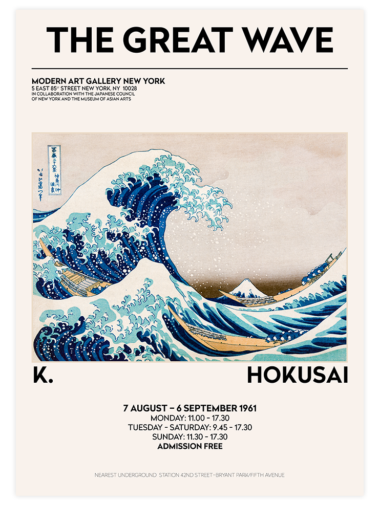 Hokusai The Great Wave - Poster Seti Duo