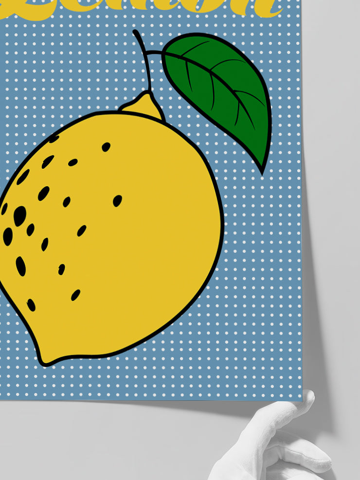 Retro Lemon - Art Print Poster