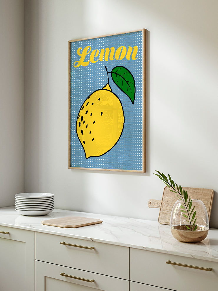Retro Lemon - Art Print Poster