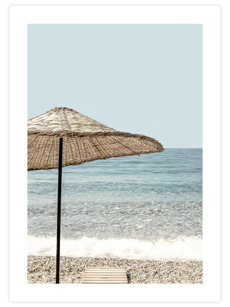Deniz Ve Plaj Şemsiyesi - Art Print Fotoğraflar Poster