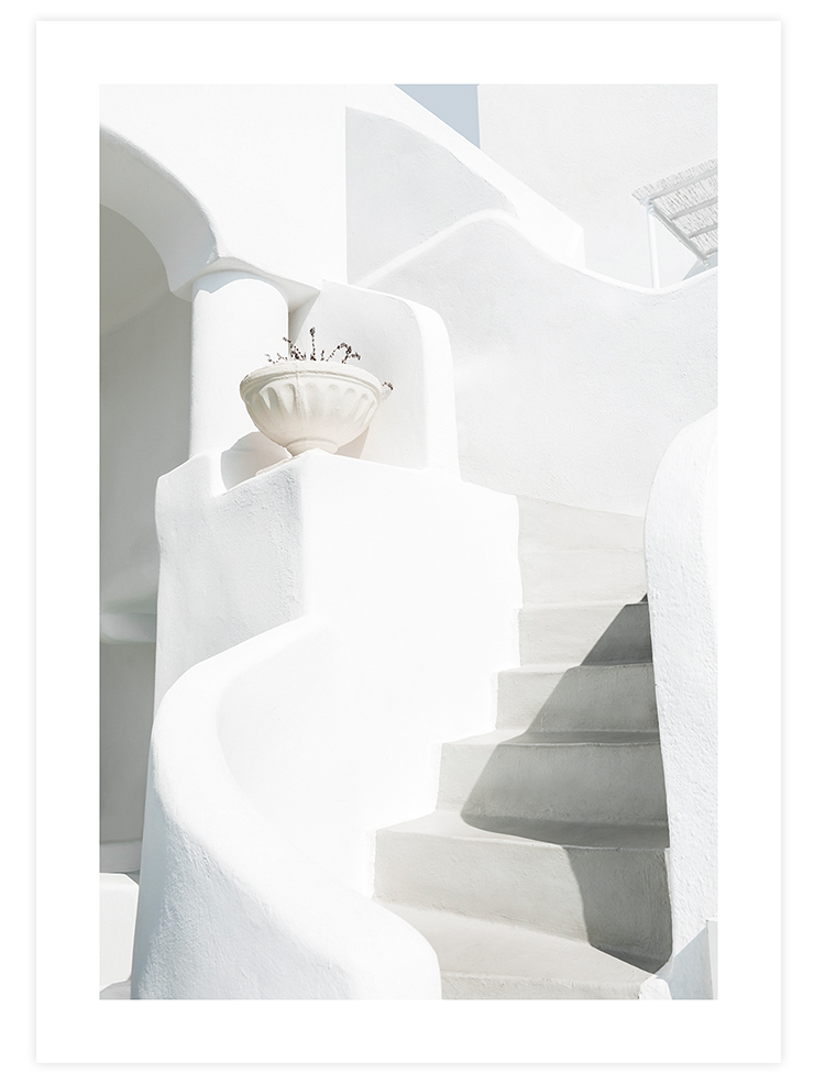 Beyaz Kerpiç Ev - Art Print Fotoğraflar Poster