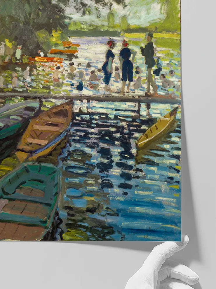 Monet’nin su ve ışıkla şekillenen kıyı görünümü.