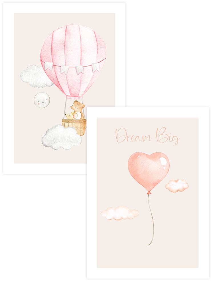 Sweet Pink Touch - Poster Seti Duo Çocuk Odası Poster