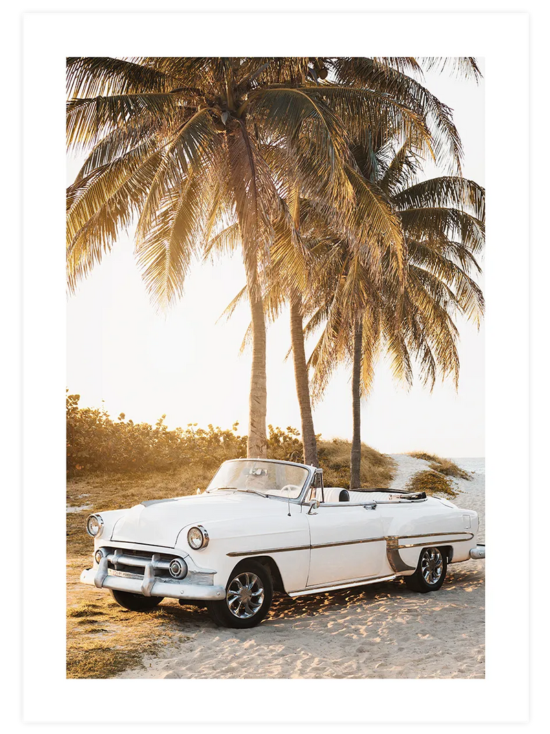 Cabriolet on the Beach - Art Print