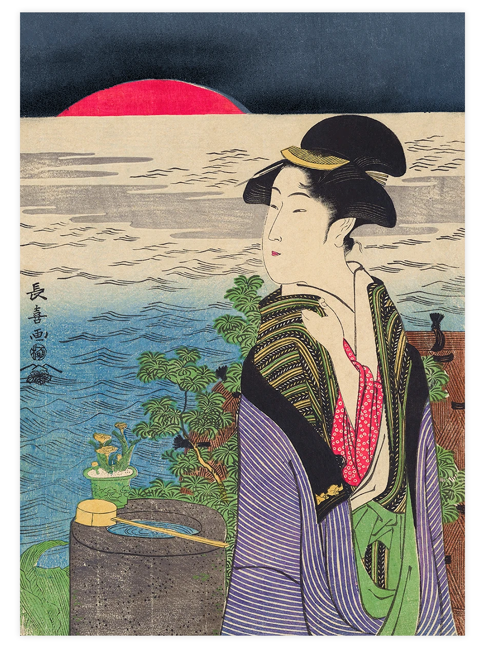 Eishosai Choki, New Year's Sunrise - Art Print Ünlü Ressamlar Poster
