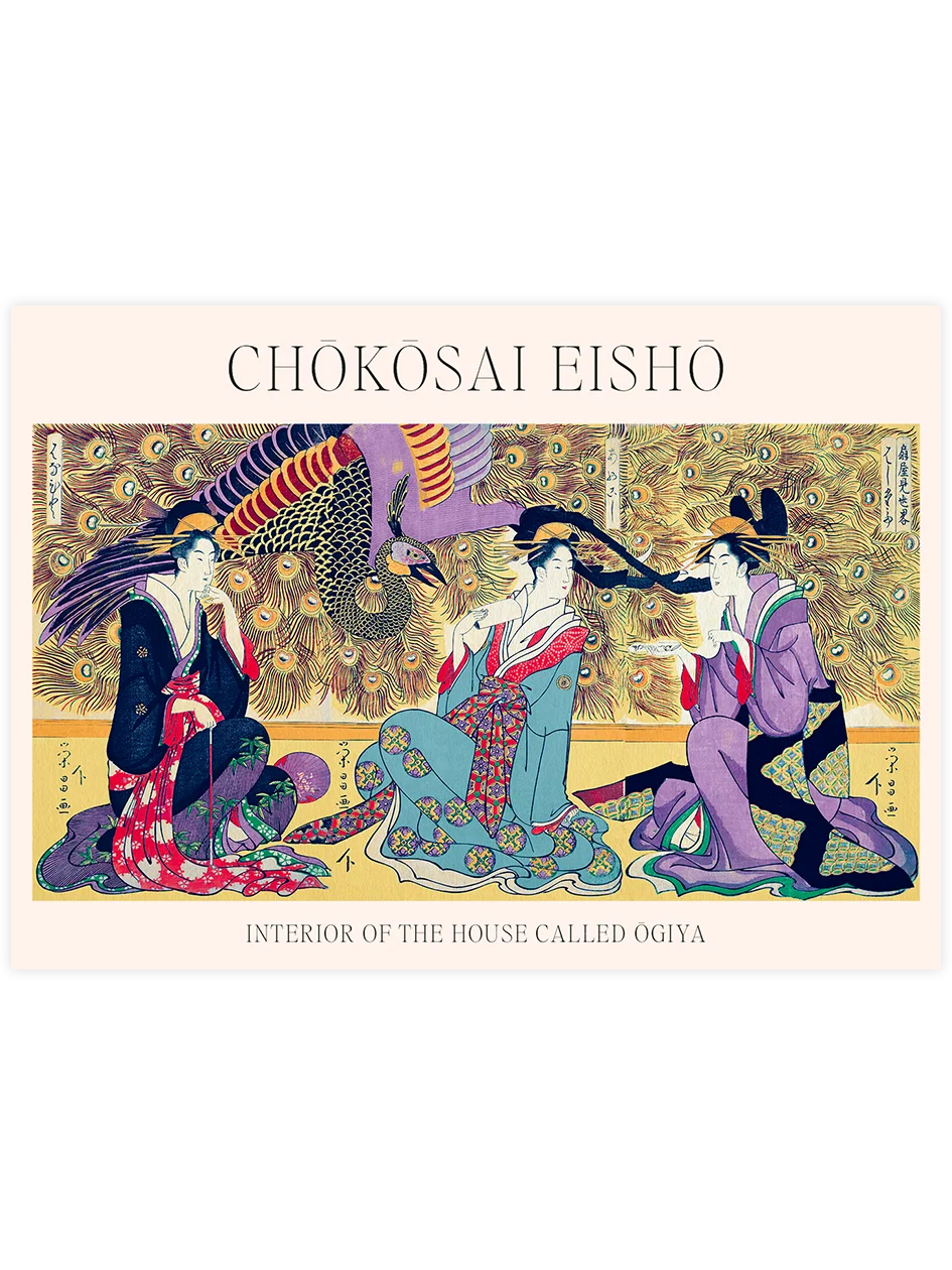 Chokosai Eisho, Interior of the Ogiya - Art Print Ünlü Ressamlar Poster