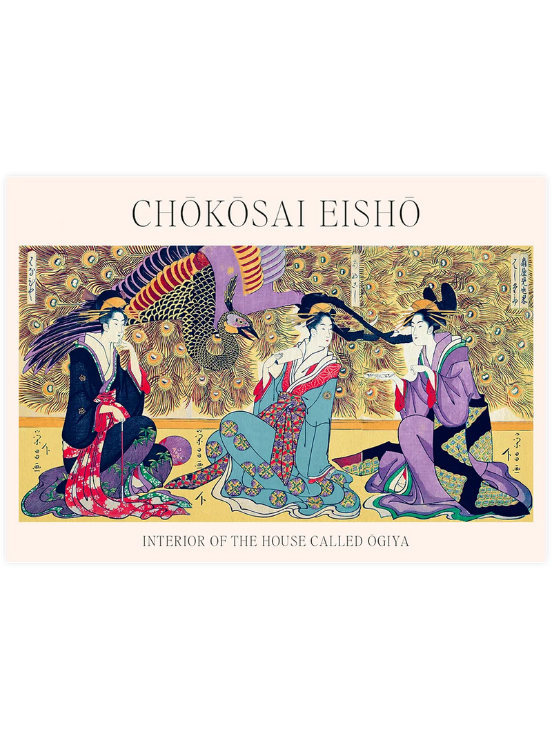 Chokosai Eisho, Interior of the Ogiya - Art Print Ünlü Ressamlar Poster