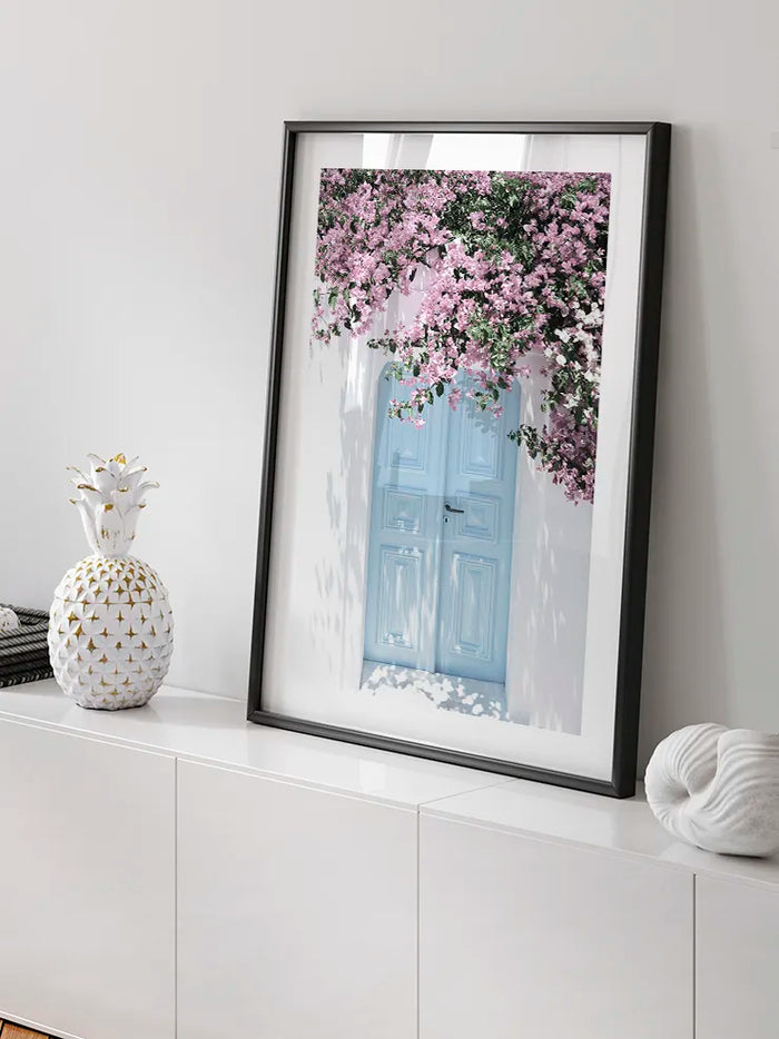 Çiçekli Akdeniz kapısı fotoğraf posteri