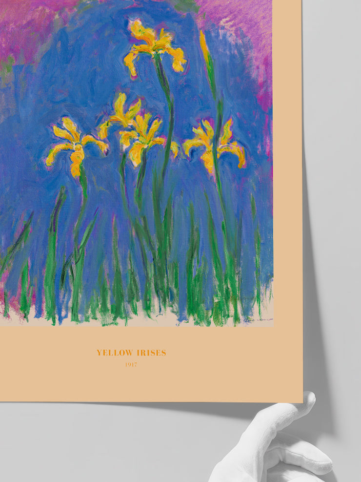 Monet Yellow Irises - Art Print Poster