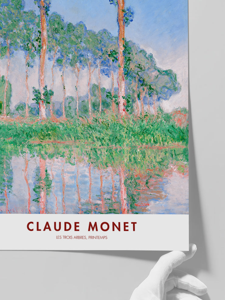 Monet Three Trees in Spring - Art Print Poster