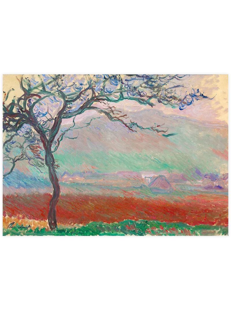 Giverny kırsalında ağaç ve yumuşak tonlar.