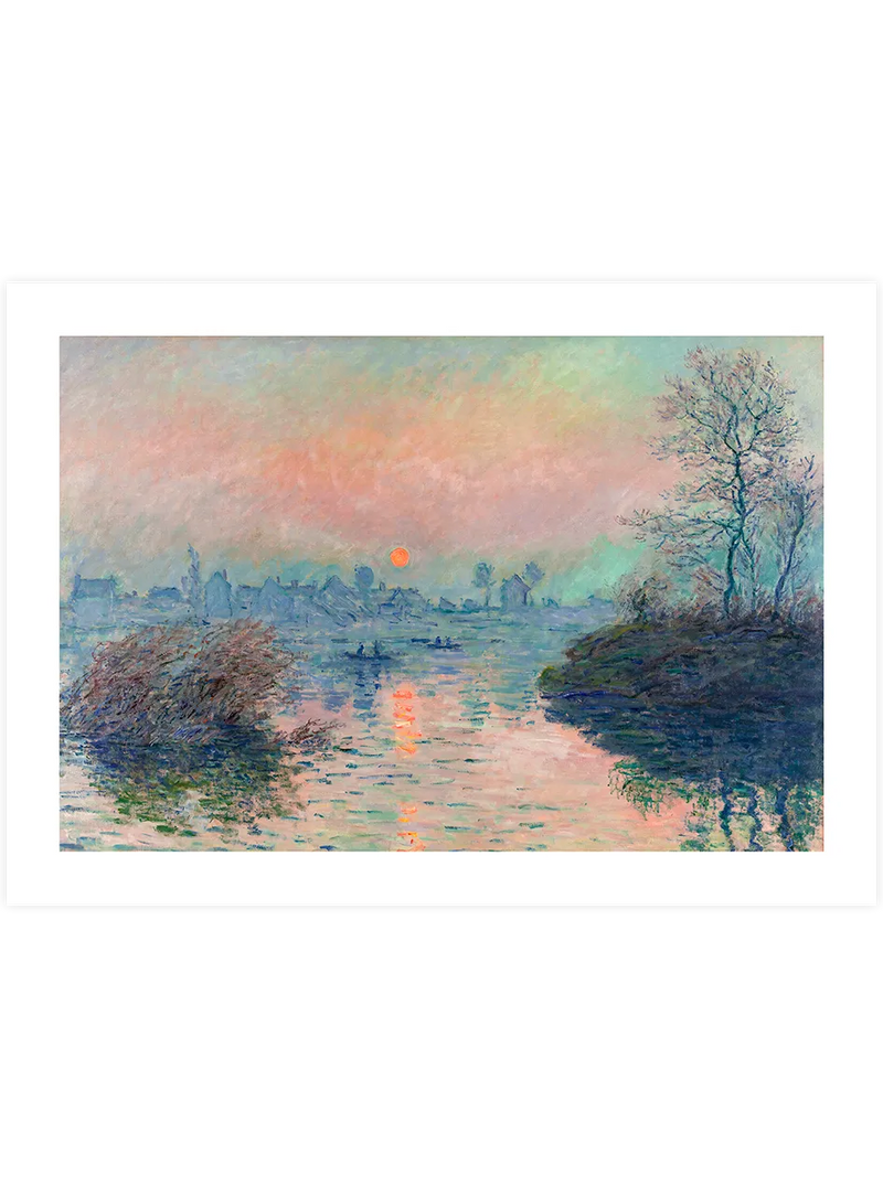 Monet Sunset on the Seine at Lavacourt, Winter Effect - Art Print