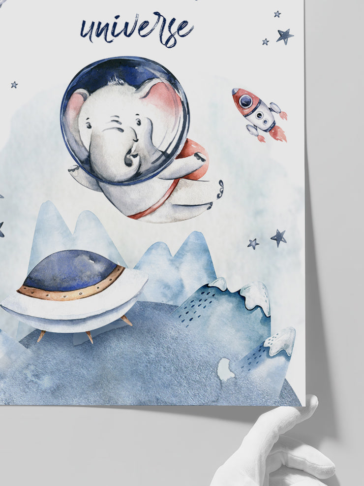 Astronot Fil - Art Print Poster