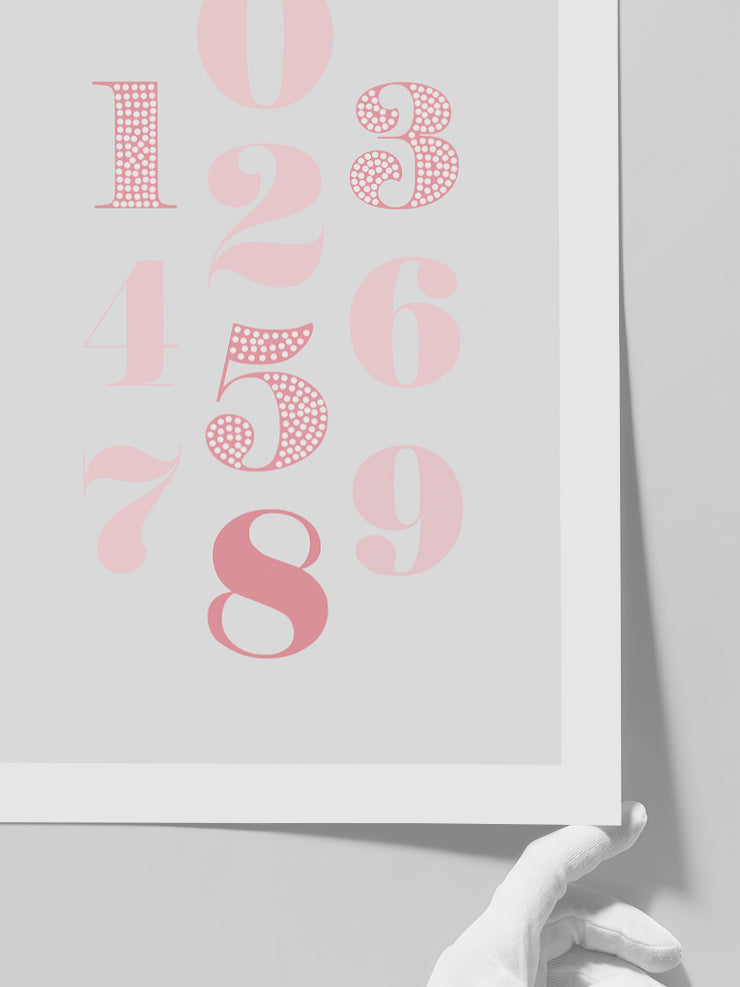 Pembe Sayılar - Art Print Poster