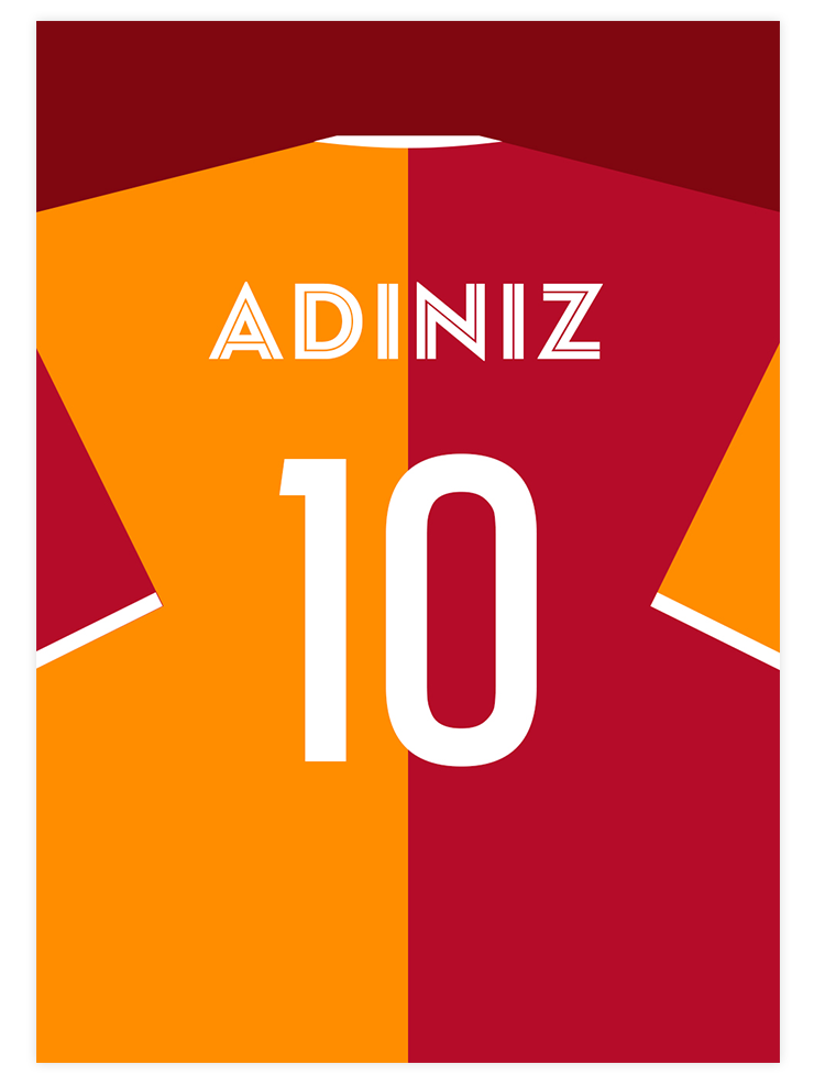 Futbol Forması İki Renk Kişiye Özel - Art Print Çocuk Odası Poster