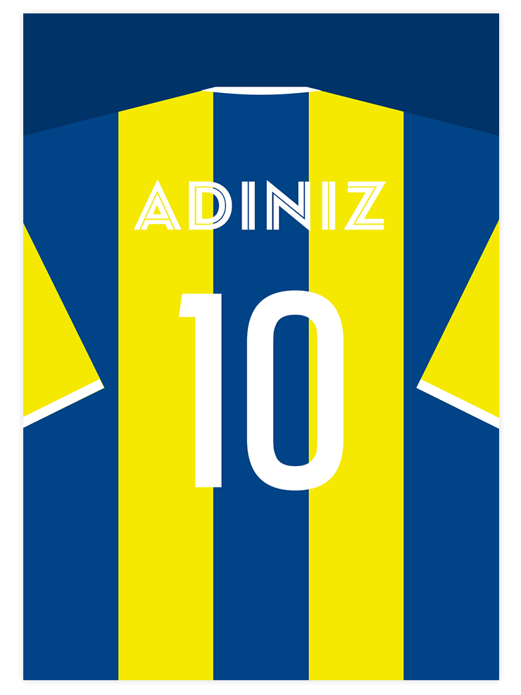 Futbol Forması Çizgili Kişiye Özel - Art Print Poster