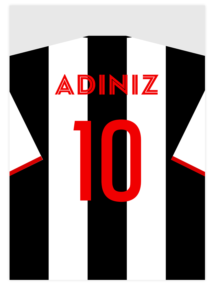 Futbol Forması Çizgili Kişiye Özel - Art Print Çocuk Odası Poster