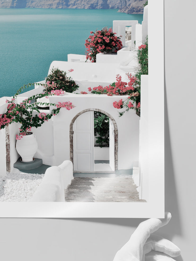 Santorini Manzarası - Art Print Poster