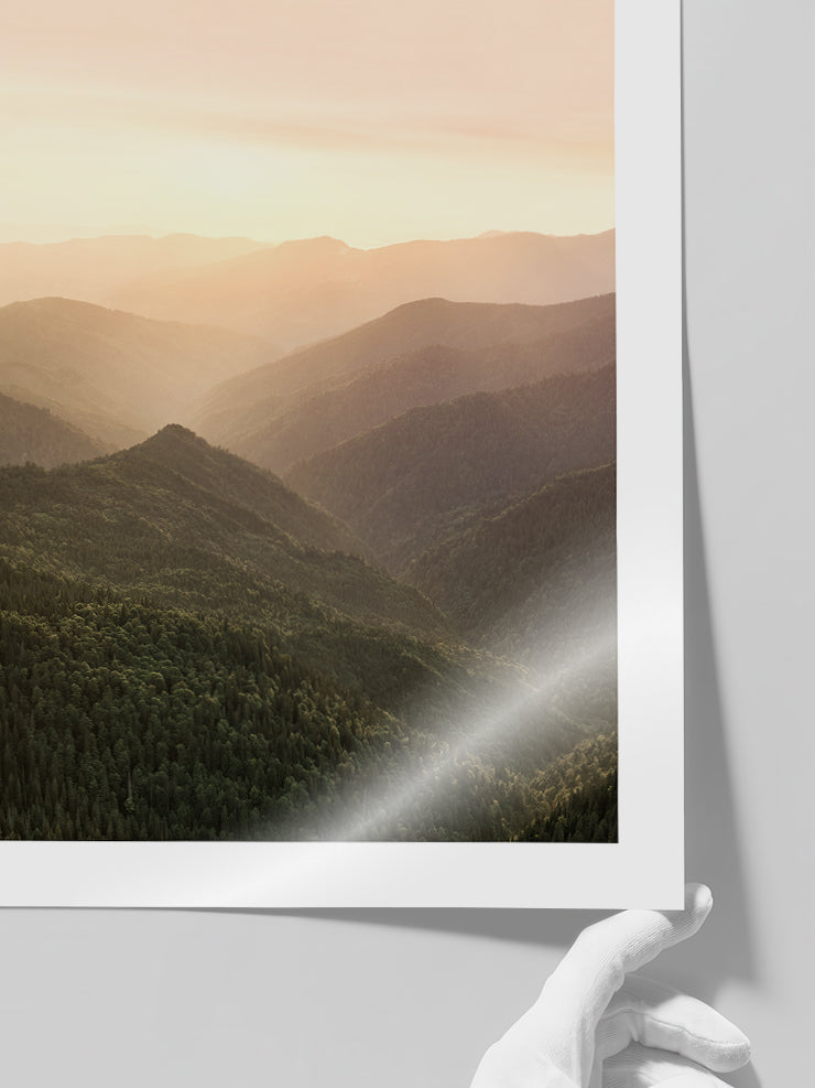 Golden Mountains - Art Print Poster