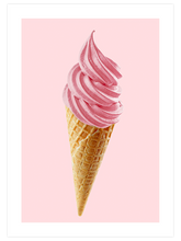 Çilekli Dondurma - Art Print