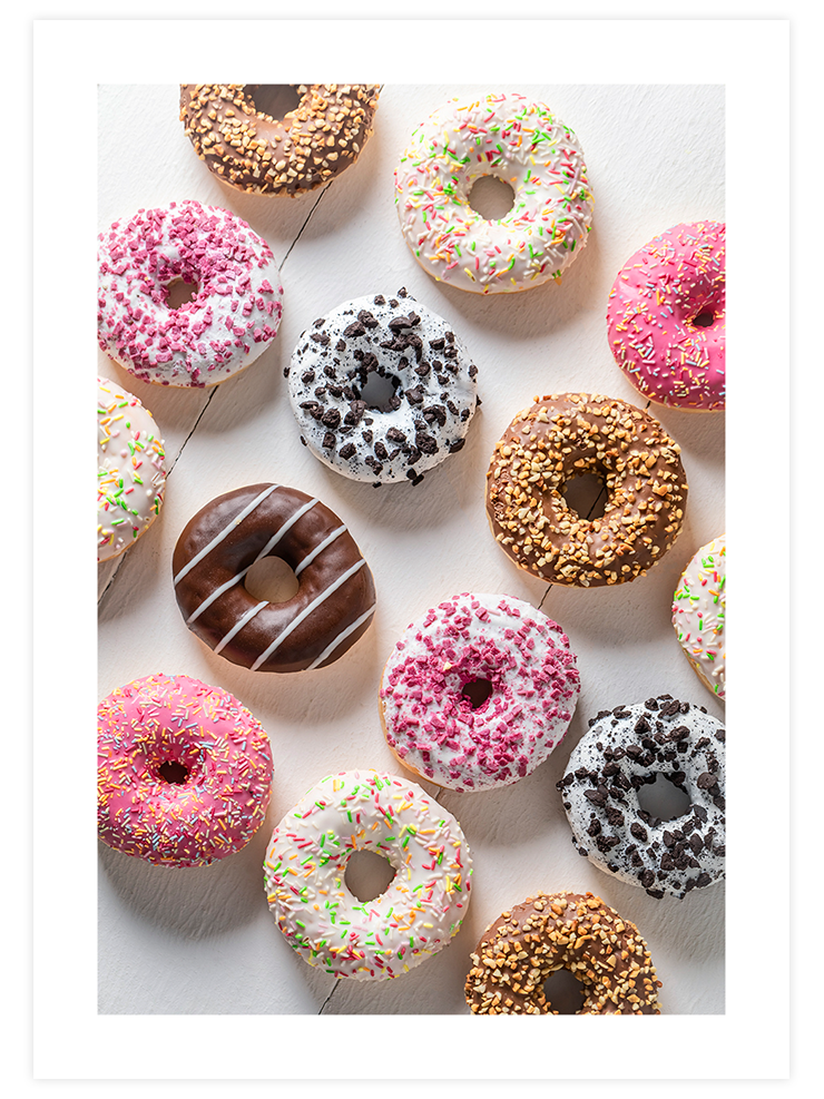 Rengârenk Donutlar N2 - Art Print Fotoğraflar Poster
