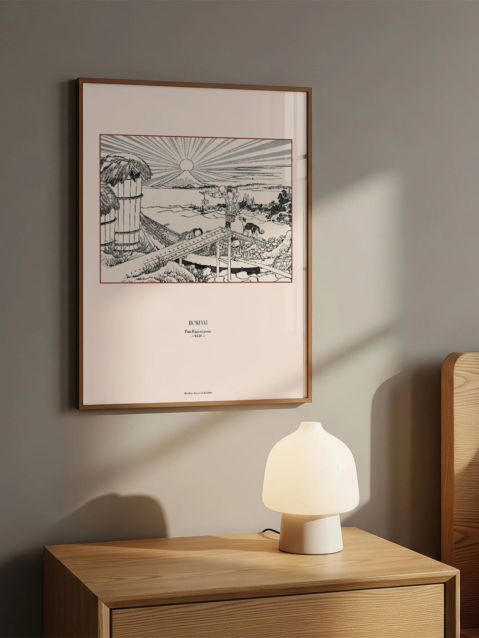 Hokusai, Mirror Stand Fuji Sketch - Art Print Poster