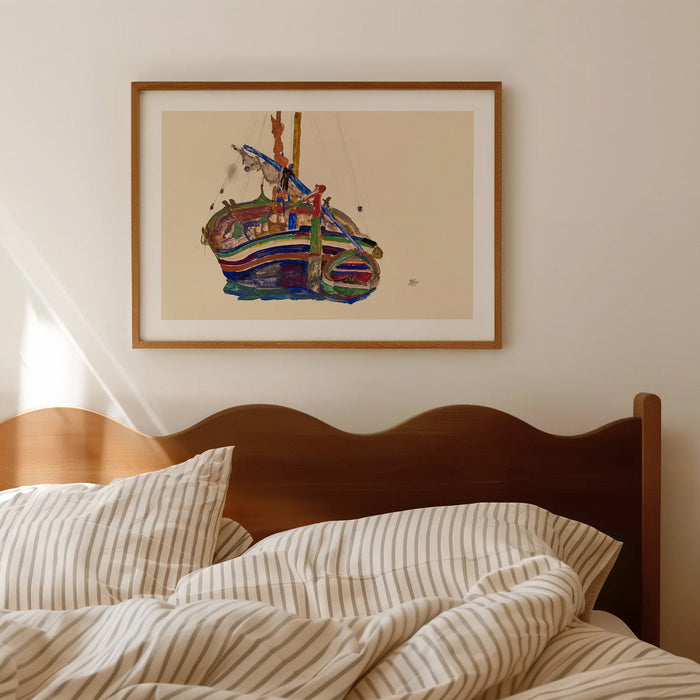Egon Schiele Trieste Fishing Boat - Art Print Poster