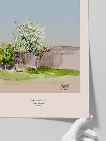 Egon Schiele Ağaçlı Bahçe - Art Print Egon Schiele Ağaçlı Bahçe - Art Print