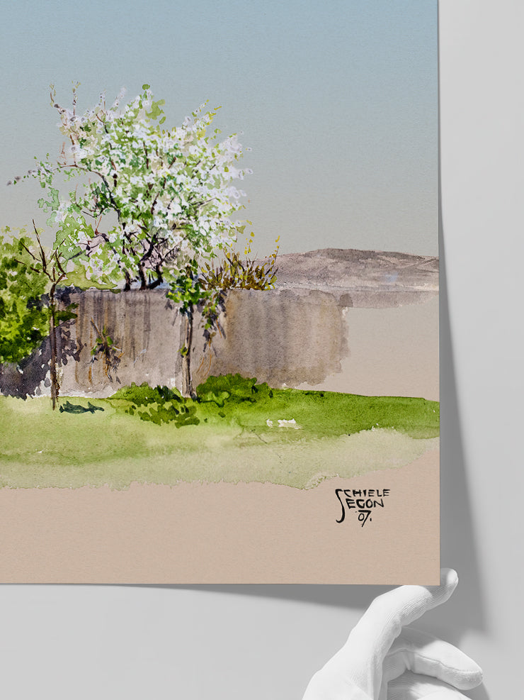 Egon Schiele Garden with Tree - Art Print Poster