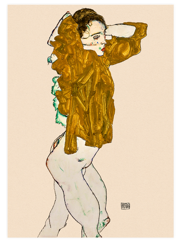 Egon Schiele Girl Undressing- Art Print Egon Schiele Girl Undressing- Art Print