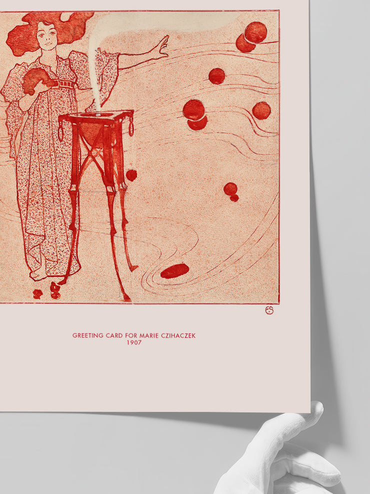 Egon Schiele Greeting Card for Marie Czihaczek - Art Print Poster