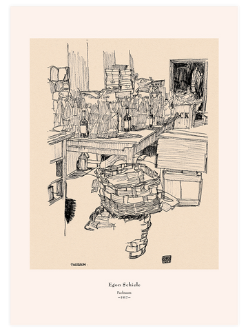 Egon Schiele Packing Room Sketch - Art Print Egon Schiele Packing Room Sketch - Art Print