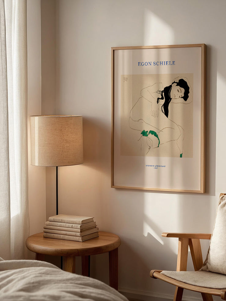 Egon Schiele Reclining Nude Girl - Art Print Poster