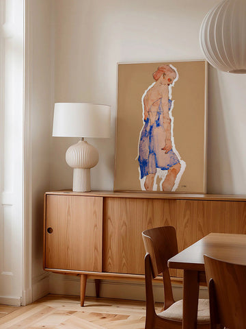 Egon Schiele Standing Girl in Blue Dress - Art Print Egon Schiele Standing Girl in Blue Dress - Art Print