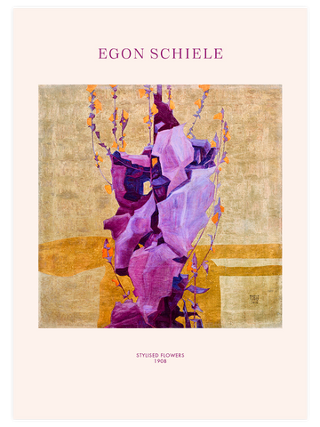 Egon Schiele Stylised Flowers - Art Print Egon Schiele Stylised Flowers - Art Print