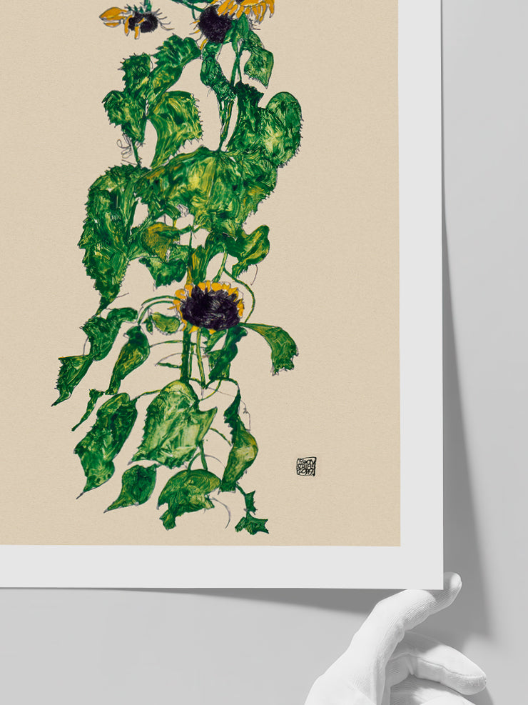 Egon Schiele Sunflowers - Art Print Poster