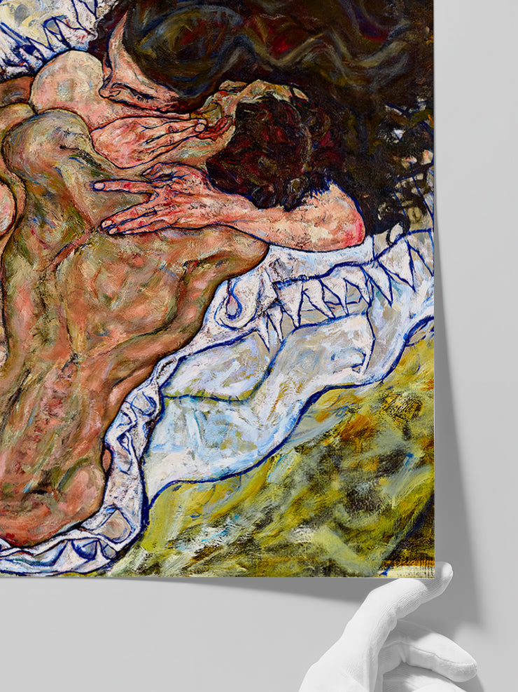 Egon Schiele The Embrace (Lovers II) - Art Print Poster