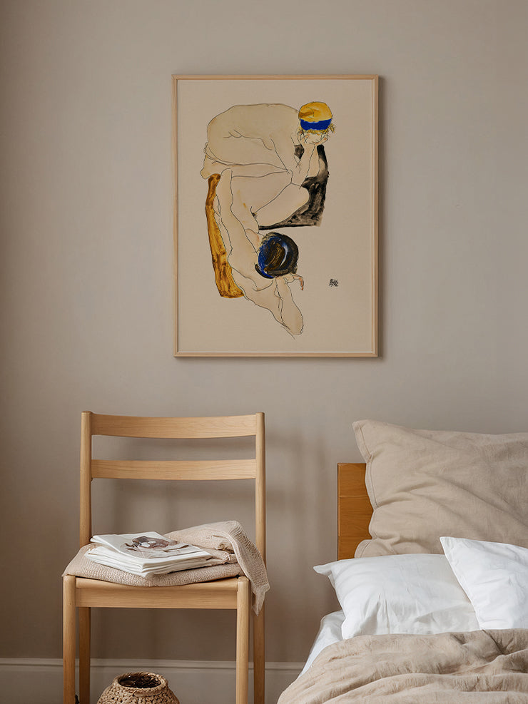 Egon Schiele Two Reclining Figures - Art Print Poster