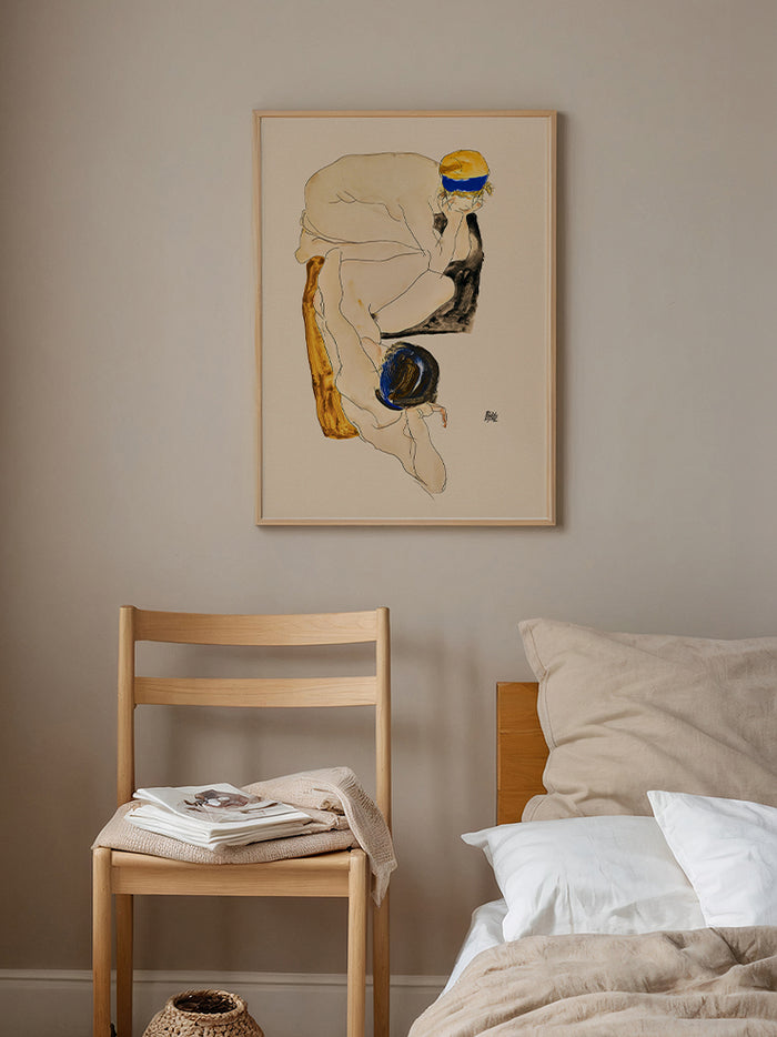 Egon Schiele Two Reclining Figures - Art Print Poster