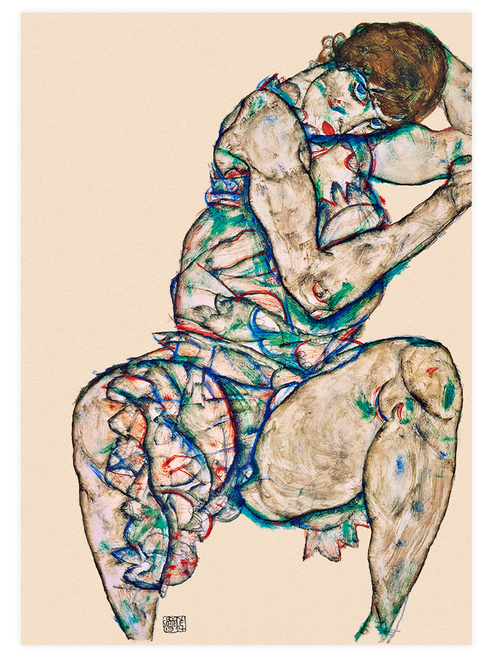 Egon Schiele Woman Seated & Autoportrait - Poster Seti Duo Poster