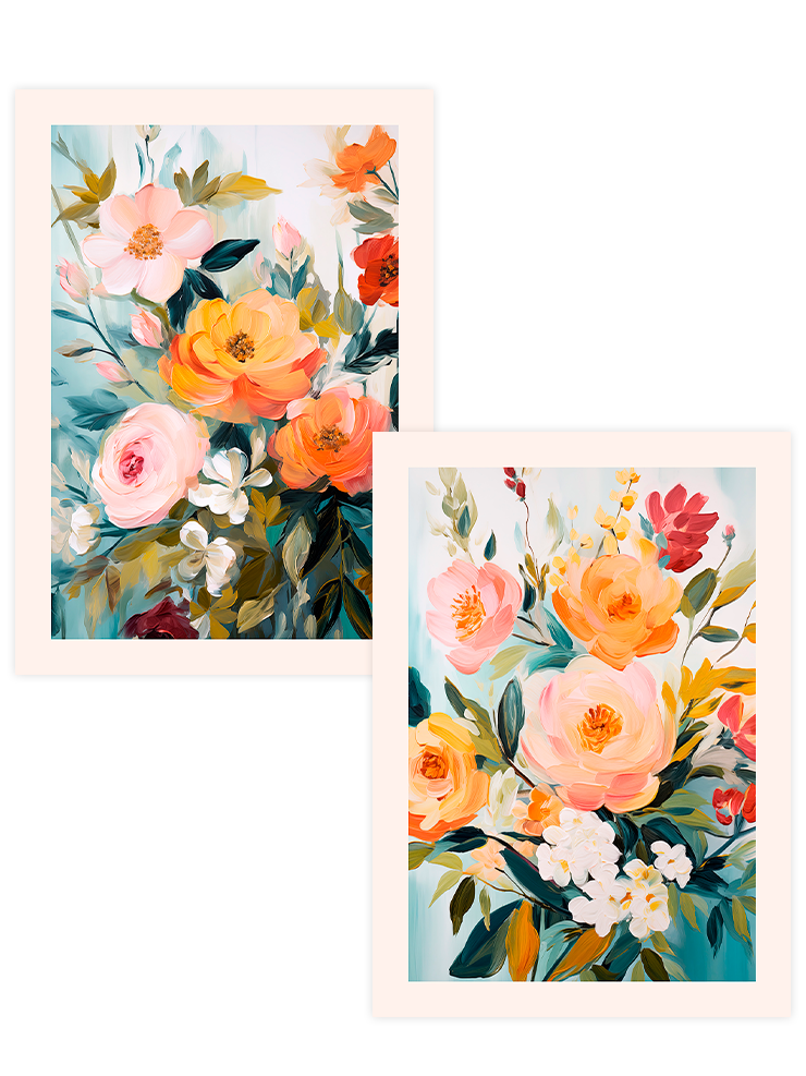 Fleurs Eternelles - Poster Seti Duo Sanatsal Poster