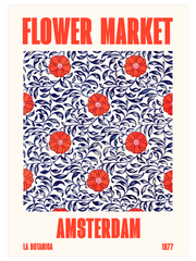 Flower Market Amsterdam Poster - Giclée Baskı