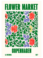 Flower Market Copenhagen Poster - Giclée Baskı