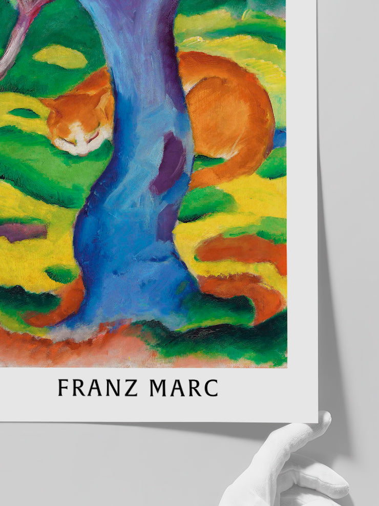 Franz Marc Cat behind a Tree - Art Print Poster