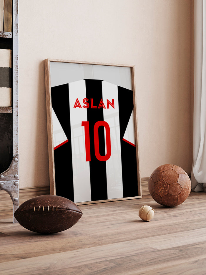 Futbol Forması Çizgili Kişiye Özel - Art Print Poster