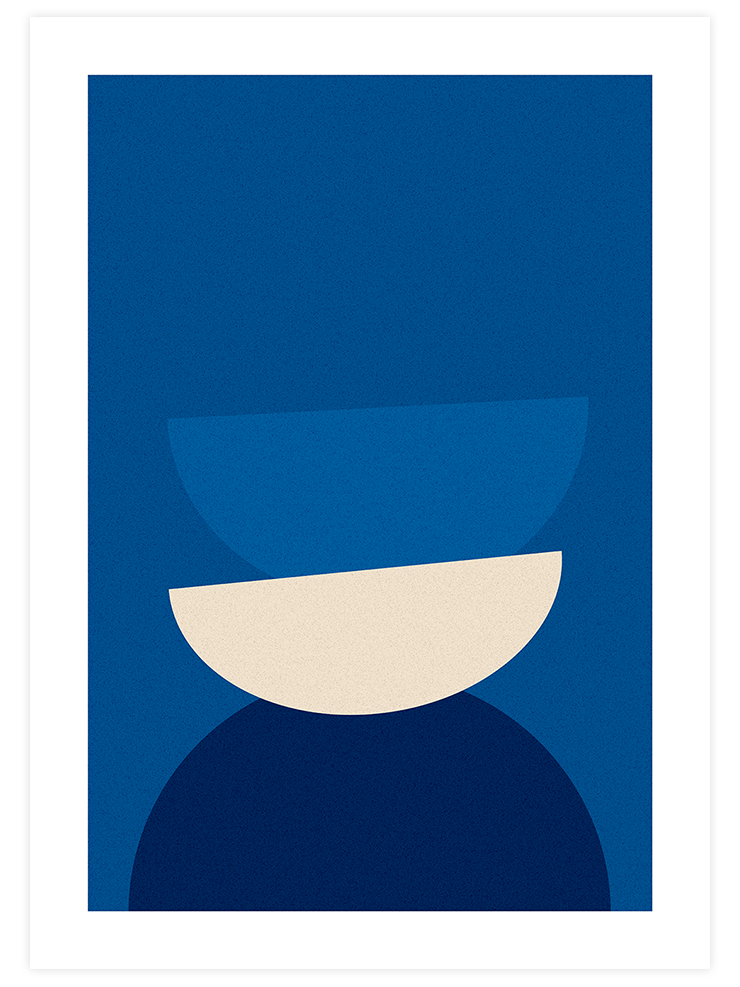 Geometrik Form Mavi - Art Print Sanatsal Poster