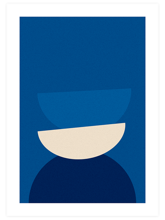 Geometrik Form Mavi Poster - Giclée Baskı