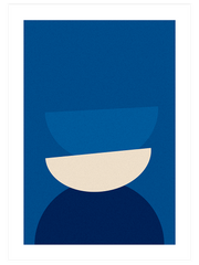 Geometrik Form Mavi Poster - Giclée Baskı