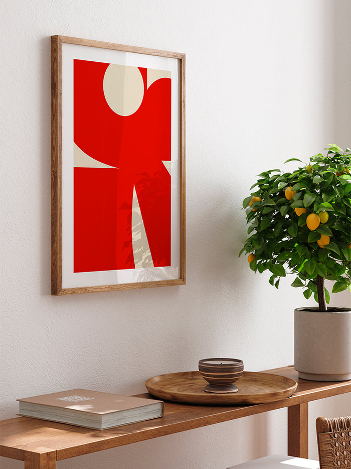 Geometric Forms Red - Art Print Poster