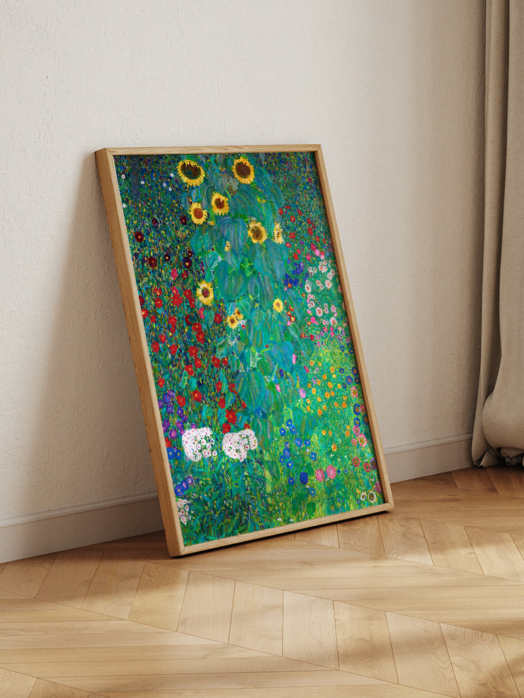 Klimt Farm Garden with Sunflowers - Art Print Poster